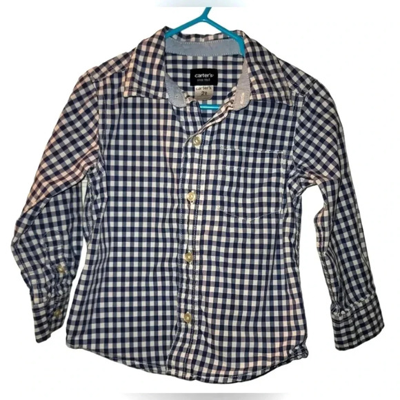 Carter's Boy's 2T Plaid Long Sleeve Button Down - Picture 1 of 6